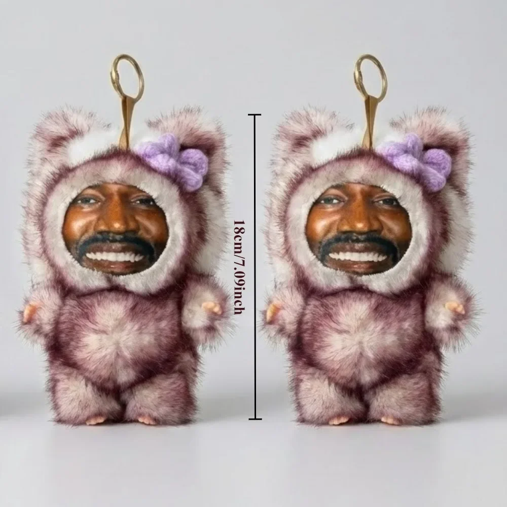 Hip Hop Star Meme Face Plush Keychain - Funny Kanye Pendant & Backpack Charm Gift