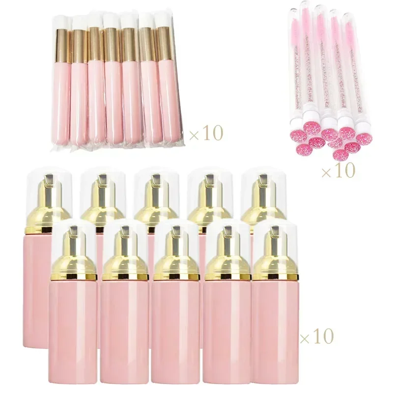 30 개/대 포밍 병 디스펜서 스킨 브러쉬 60ML 속눈썹 메이크업 클렌저 비누 케어 도구 확장 플라스틱 펌프 병