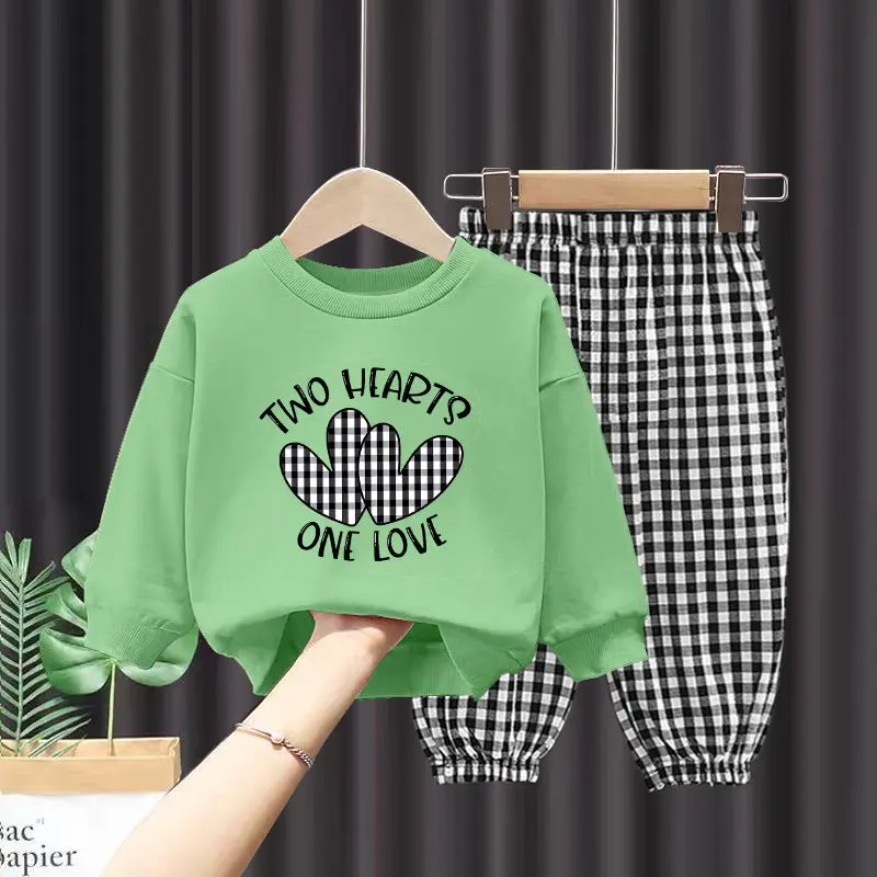 

Girls Sweatshirts +Pants Kids Suits 2PCS/Set 2023 Casual Spring Autumn Cotton Outfits Teenagers Children Clothing