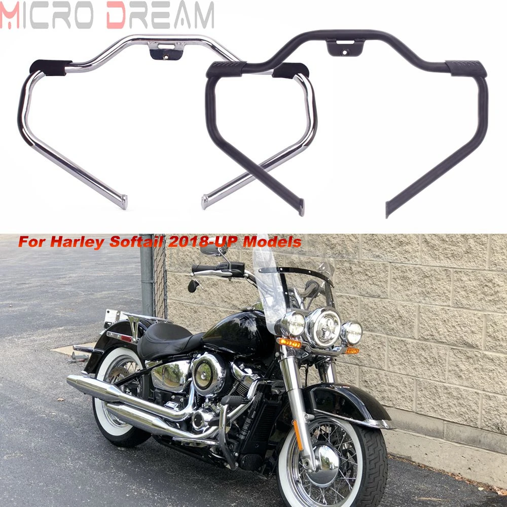 Mustache Engine Guard Crash Bar For Harley Softail Slim FLS Fat Boy