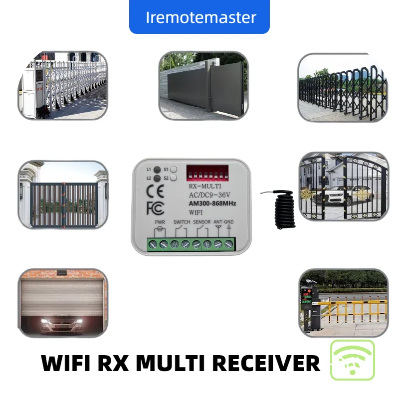 Garage Remote Multi Receiverwifi RX MULTI 300-868 MHZ AC/DC 9-30V WIFI Tuya Smartlife App Remote Control Receiver Control