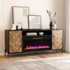 Tv Stand, 68" TV Stand with 36" Electric Fireplace Heater, Entertainment Center with Storage Cabinet, Console Table for TVs 2