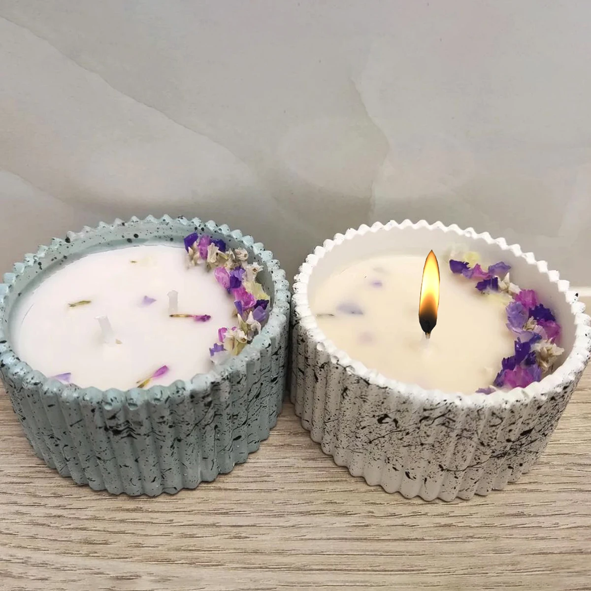 Round Candle Jar Silicone Mold Flower Pot DIY Jewelry Storage Jar Home Decoration