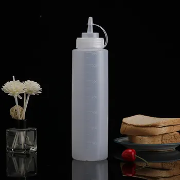 플라스틱 뾰족한 입 스퀴즈 타입 소스 병, 환경 친화적 재료, 깨끗한 방진 조미료 병, 500 ml