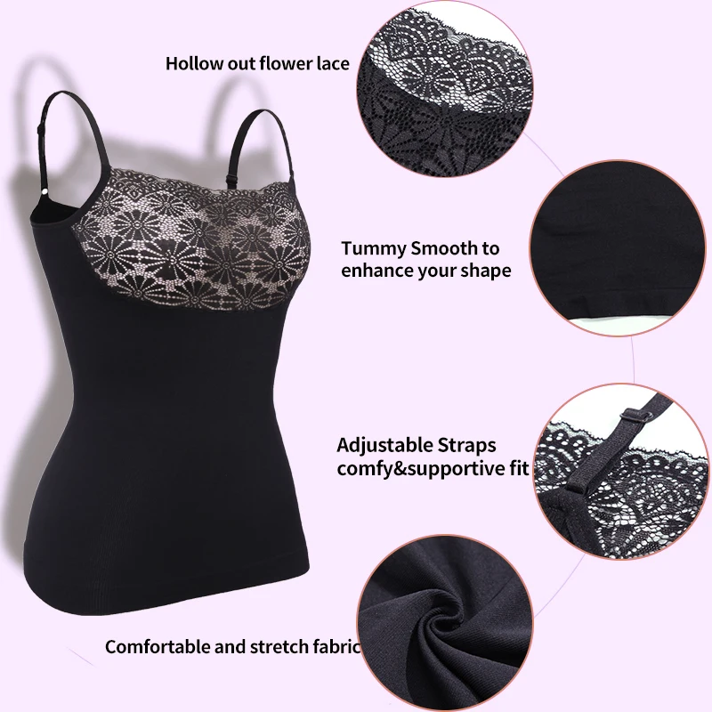 Cami Body Shaper For Women Shaping Camisoles Tummy Control Tank Top  Undershirts Waist Cinchers Shapewear Lace Plus Size - Shapers - AliExpress