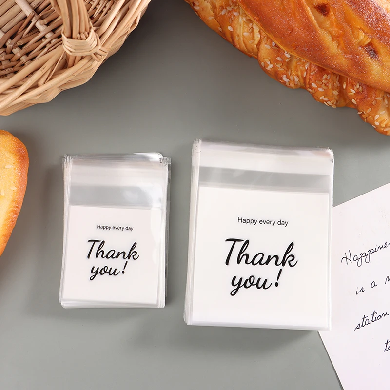 

100 шт./упаковка, самоклеящиеся пакеты для печенья