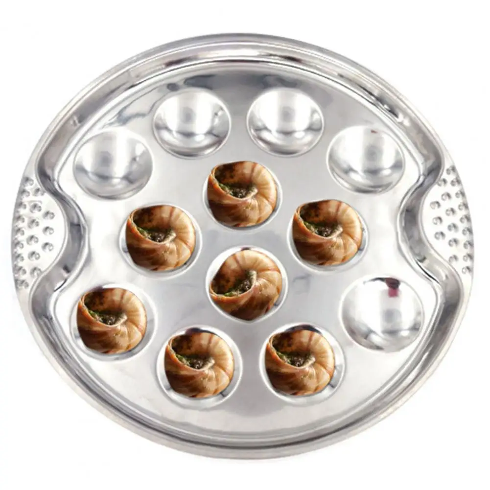 Snail Cooking Tray Durable Heat Resistant Mushroom Escargot Plate Compartment Heat-resistant Mushroom Plate for Escargot