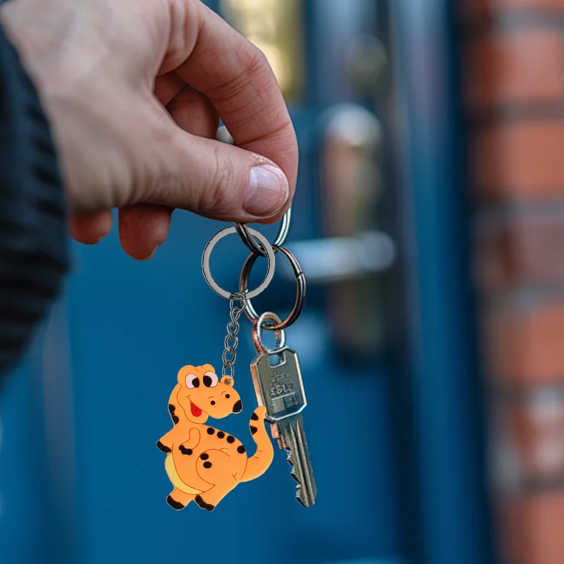 12pcs Cartoon Dinosaur Keychains Kids Boy Girl Birthday Party Favors Gift for Guests Pinata Fillers Boy Girl Backpack Pendants