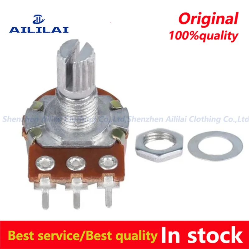 5PCS WH148 15mm 3pin Linear Potentiometer With Nuts And Washers 1K 2K 5K 10K 20K 50K 100K 200K 250K 500K 1M Potentiometers Kit