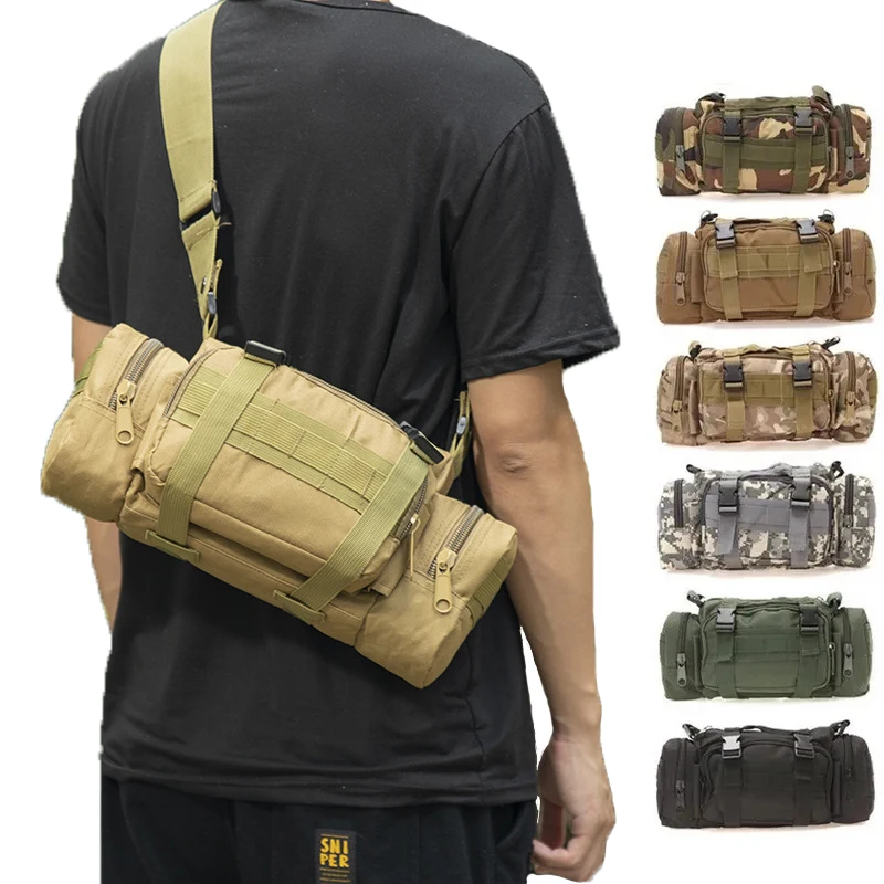 

Tactical Waist Fanny Pack for Men Military Waterproof Cross-body Shoulder Sling Bag for Hiking Outdoor Climbing Fishing Camping