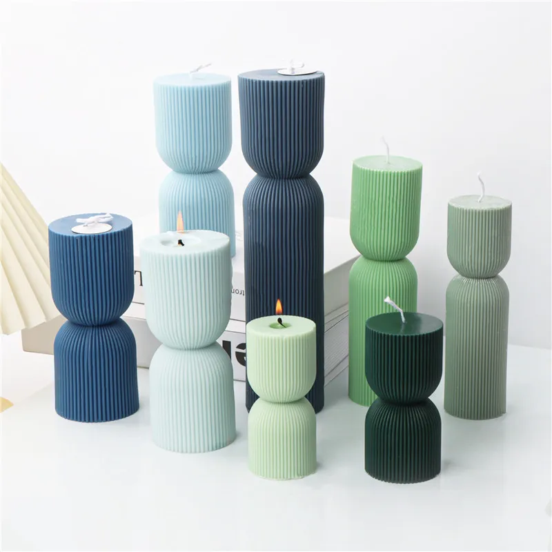 

Simple Line Column Candle Silicone Mold For Festive And Romantic Decoration Gypsum form Homemade Handicraft Gift Making Kitchen