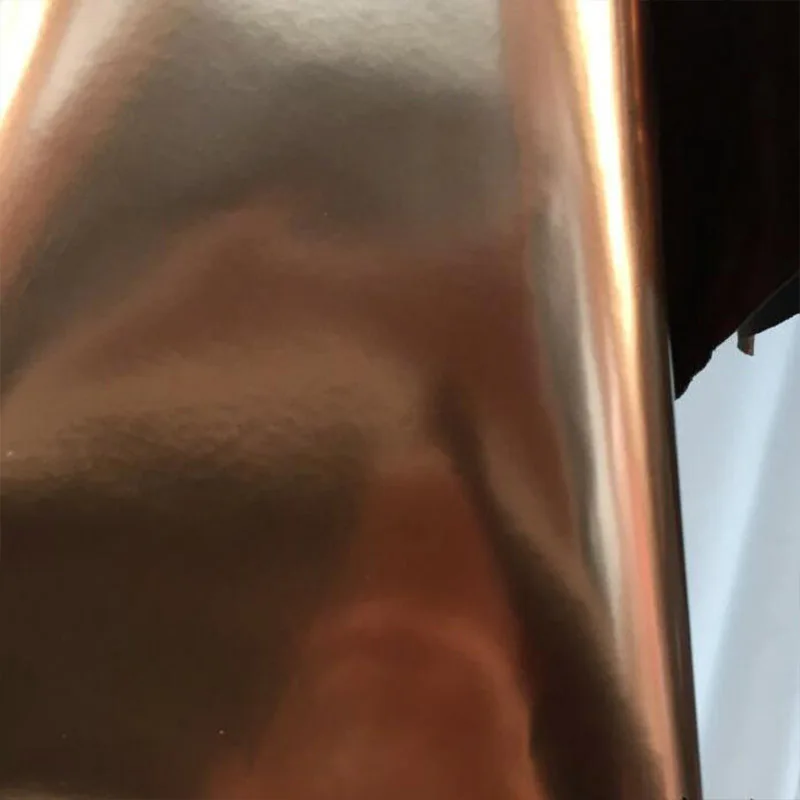 Good Shiny Antique Copper Slightly Elastic PU Leather Fabric Mirror Coating Metallic Feel Designer Fabric Sew DIY Stage Clothing