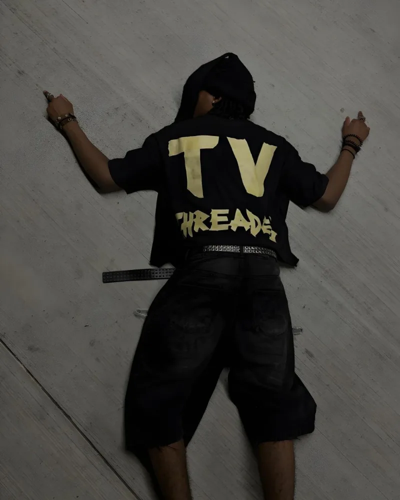 Y2K T Shirt Y2k Rock Hip-hop Fashion T-shirt American Street Harajuku Retro Letter Printing Oversized