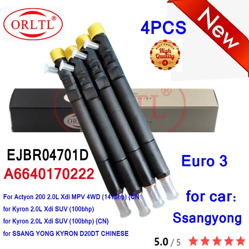 

Для инжектора Ssangyong KYRON EJBR04701D A6640170222 6640170222 сопло L157PBD L157PRD клапан 9308-621C комплект для ремонта 7135-650 Euro3