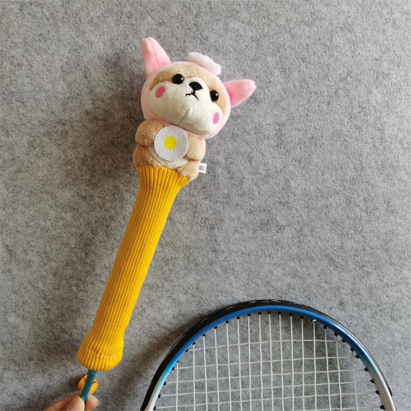 Husky Dog Badminton Racket Handle Cover Plush Doll Grip Protectors Handcraft Gift