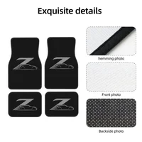 370z Custom Gray Japanese Street Race Car Floor Mats Set of 4 Pcs Car Front and Rear Foot Mats with Non-Slip Backing Rubber 4