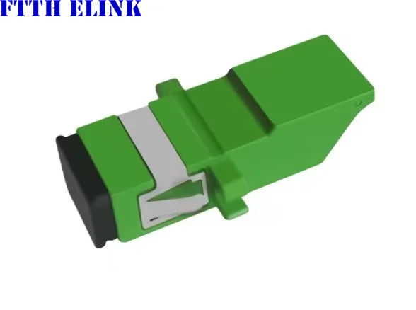 SC Adapter with shutter flange APC PC OM3 OM4 Fiber Optic coupler SM earless connector with open dust shutter FTTH ELINK 100pcs