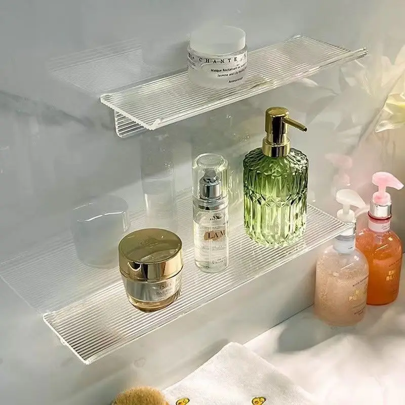 Bathroom Wall Shelf No Punch Suction Cup Body Wash Toiletries