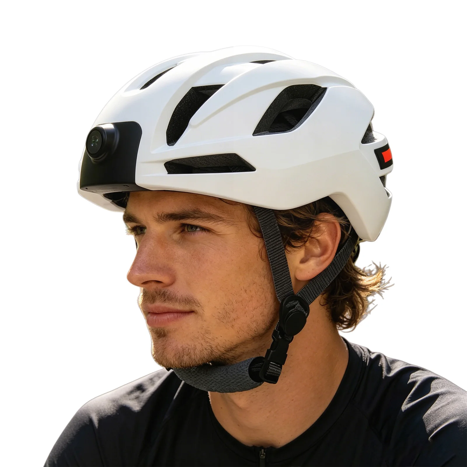 Angle large 170° capturé par la caméra de sport pour casque, parfait pour les cyclistes