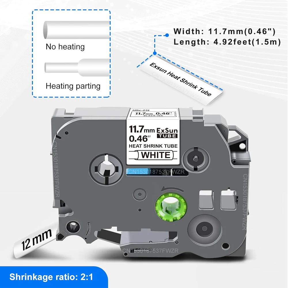 Heat Shrink Tube Label Tape for Brother Label Printers