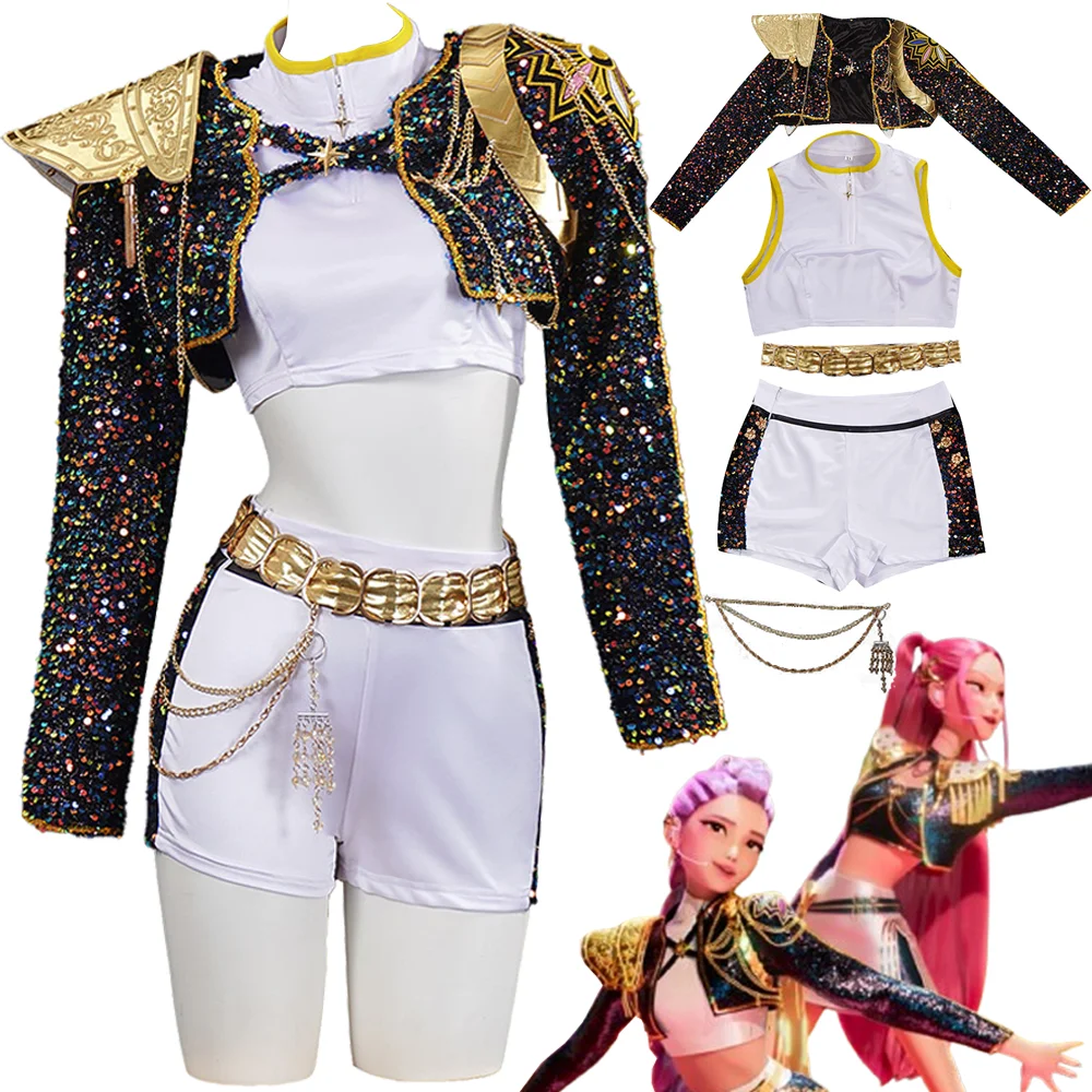 Anime K-pop Chasseurs De Démons Rumi Mira Zoey Cosplay Costume Cosplay Perruque Halloween Fête Groupe Accessoires Halloween Carnaval Fête