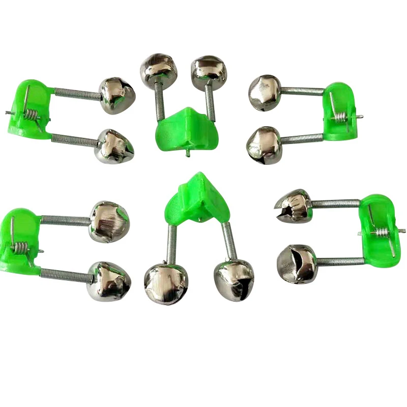 10Pcs ABS Fishing Rod Bell Rod Clamp Fishing Bite Alarms Fishing Rod Stalk Bells Clamp Tip Fishing Tools