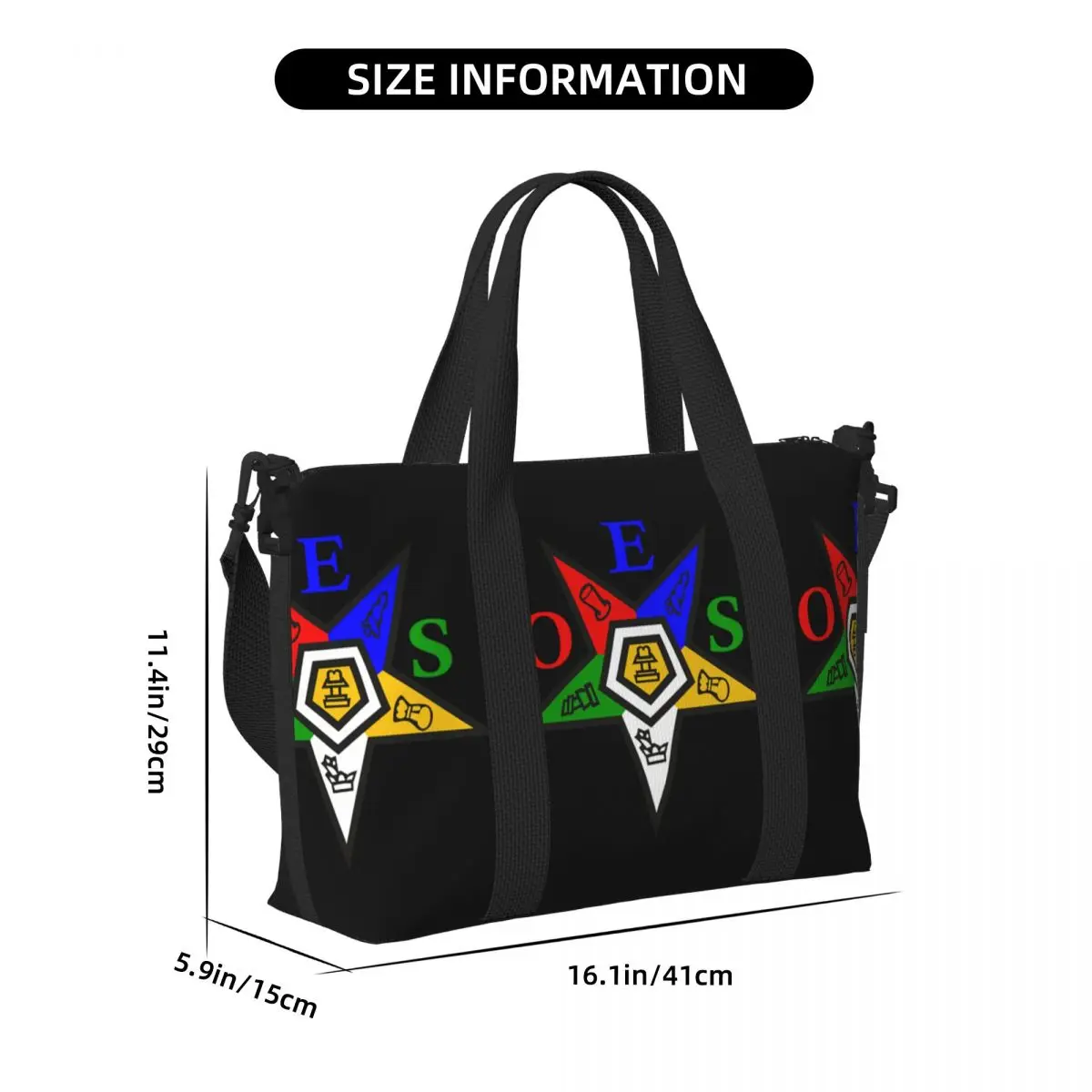 Order Of The Eastern Star OES Beach Tote Bag for Women Extra Large Gym Carry On Travel Shopping Bags
