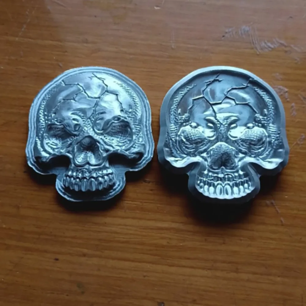 Leather Metal 3D Skull Design Shaping Mold Hard Aluminium Alloy Leather Moulding Die DIY Handcraft Tool