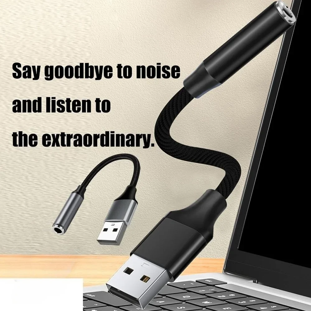 Enhanced Audio USB to 3.5mm Jack Adapter for Headsets and Microphones