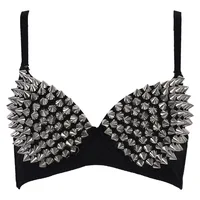 Soutien-gorge push-up gothique pour femme, soutien-gorge sexy, bralette punk rave, soutien-gorge à la mode, boîte de nuit, fête, bar, argent, offre spéciale 1