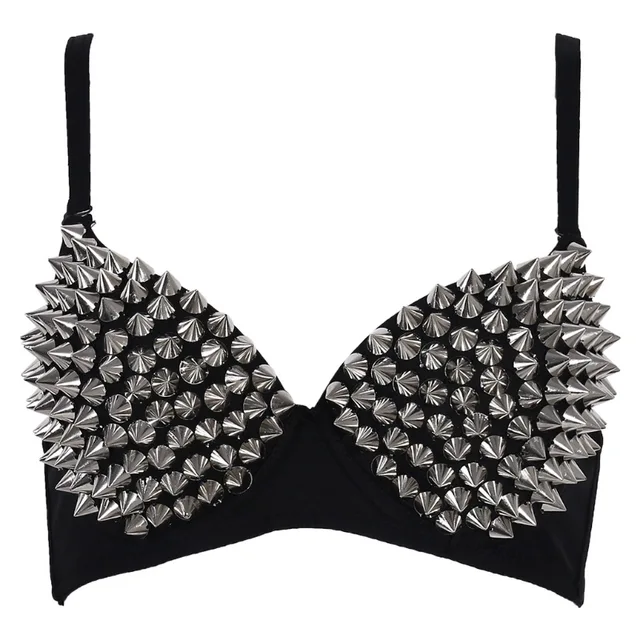 Soutien-gorge push-up gothique pour femme, soutien-gorge sexy, bralette punk rave, soutien-gorge à la mode, boîte de nuit, fête, bar, argent, offre spéciale 1