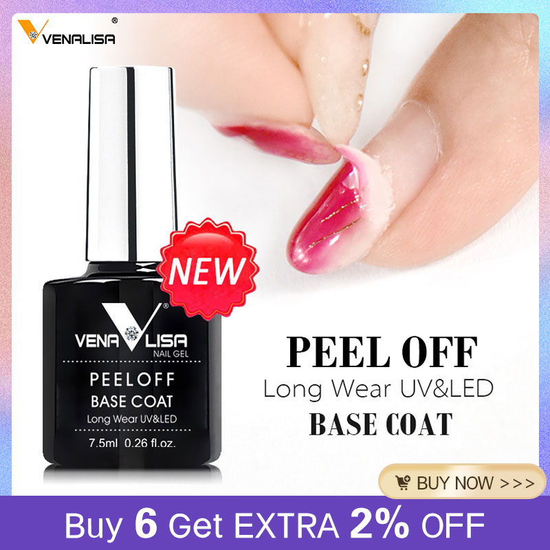 VENALISA New Arrival Easy Peel Off Water Base Coat Long Wear Tempered Nowipe Top Coat Basic Nail Gel Polish Enamel Varnish gels