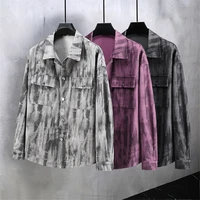 Vintage Gradient Tie-dyed Denim Jacket Men 11XL Plus Size Jean Jackets Coats Male Spring Autumn Cargo Denim Coat Big Size 11XL 2