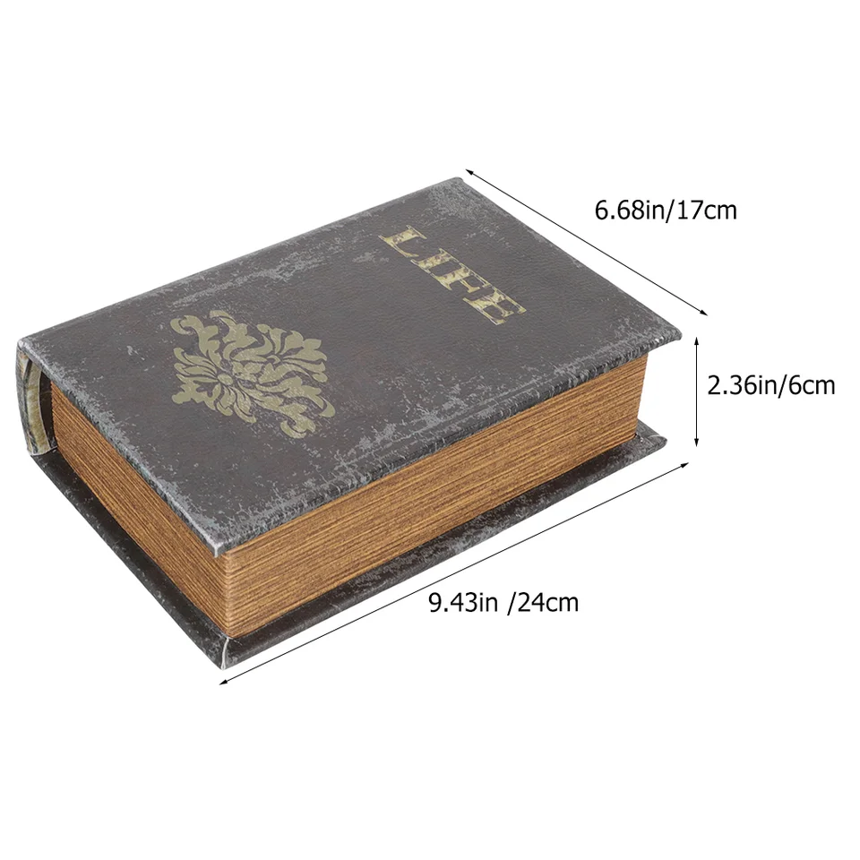 Scatola Libro Vintage Decorativa - Portaoggetti, Finto Libro Per Arredamento, Conservazione - Foto 4