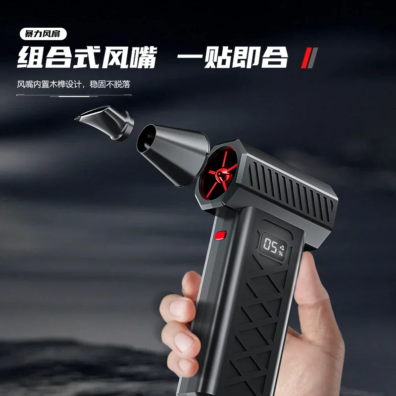 2026 New Brushless Electric Air Duster 6-Speed Adjustable Turbo Blower Jet Fan Rechargeable For Keyboard Car Cleaning With Usb-C