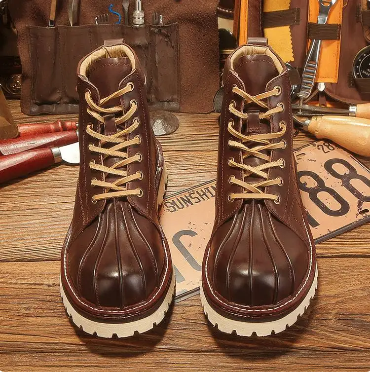 ハイカットマーチンブーツ レトロ編み上げ 厚底メンズブーツ