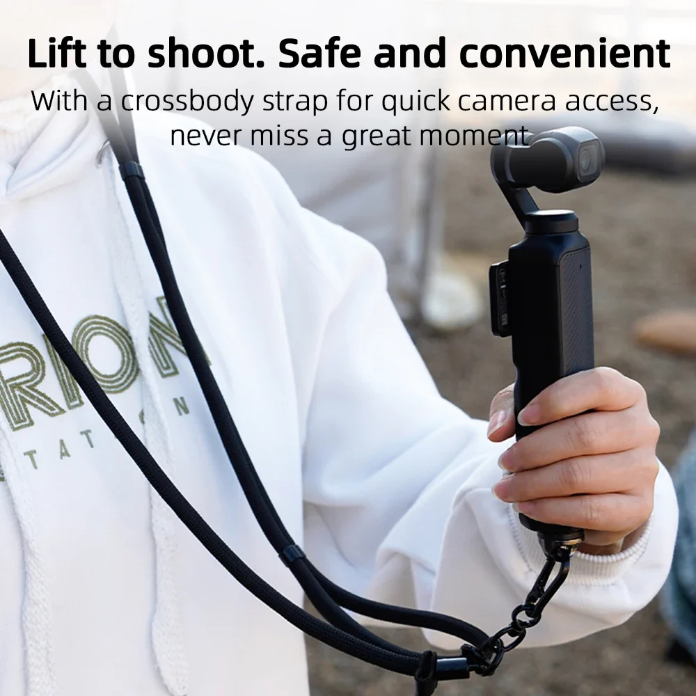 BRDRC Verstellbares Lanyard-Halsband, langes Seil, Schultergurt für DJI OSMO 360 Pocket 3/Action 5 Pro/Insta360 X5 Kamerazubehör – Detail 4