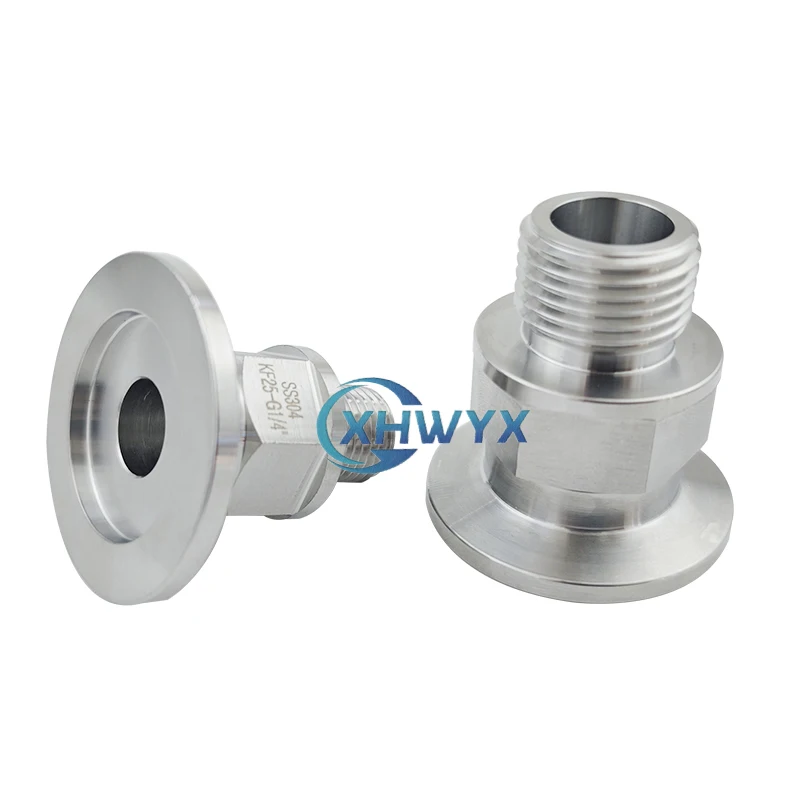 1PC G1" BSPP Male Thread to KF25 Vacuum 304 Stainless Steel Va 1" BSP  External Thread 1PC G1/2" BSPP Male Thread to KF16 Vacuum 304 Stainless Steel