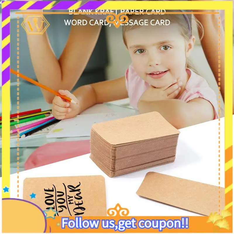 A01K-400Pcs 빈 크래프트 종이 명함 단어 카드 메시지 카드 DIY 선물 카드