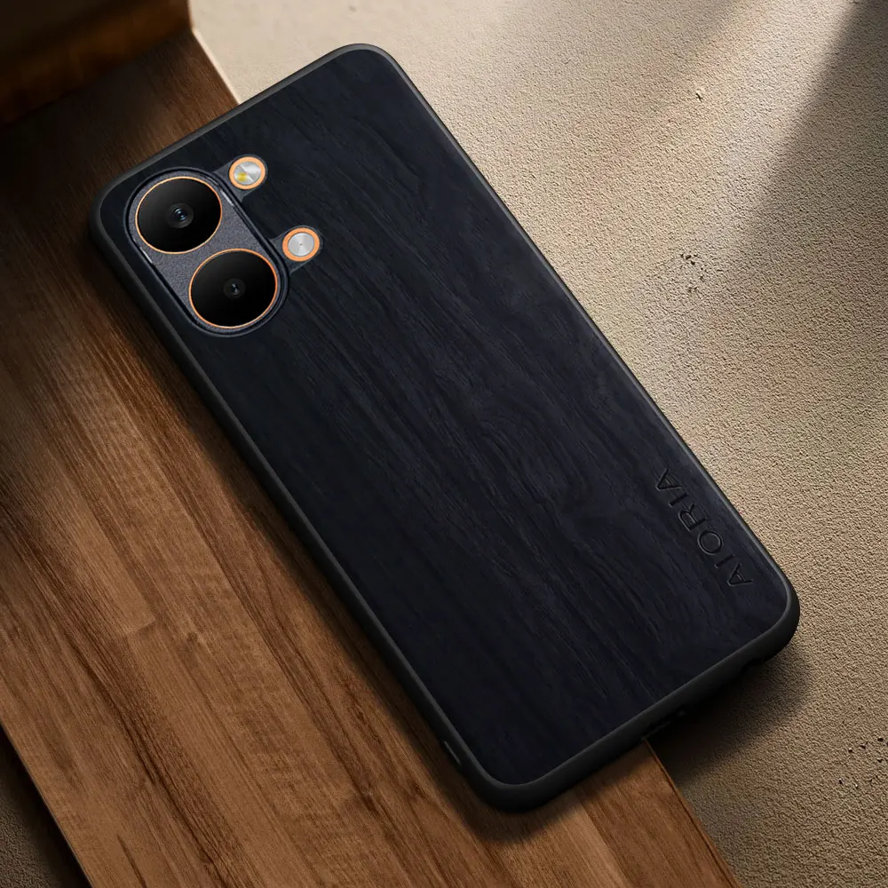 Stylish Wooden Pattern PU Leather Cover - Premium Case