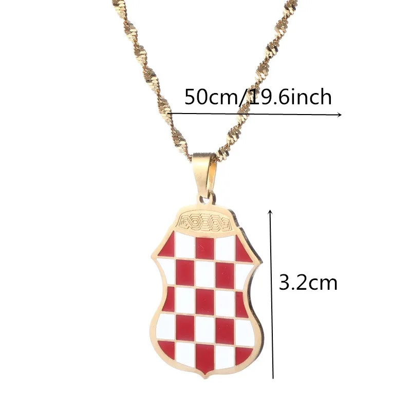 Croatia Flag Pendant Necklaces for Women Men Croatian National Symbol Jewelry 2