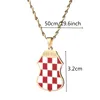 Croatia Flag Pendant Necklaces for Women Men Croatian National Symbol Jewelry 2