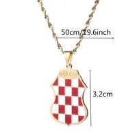 Croatia Flag Pendant Necklaces for Women Men Croatian National Symbol Jewelry 2