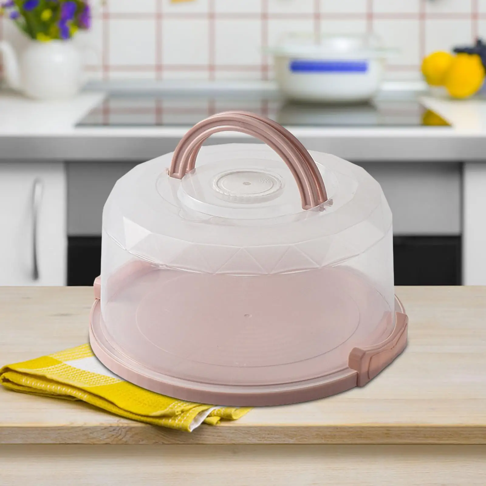 8inch Pie Cake Carrier Lid and Handle Round Cake Transport Container Holder Party Camping Kitchen Picnic food storage container food storage box food storage can