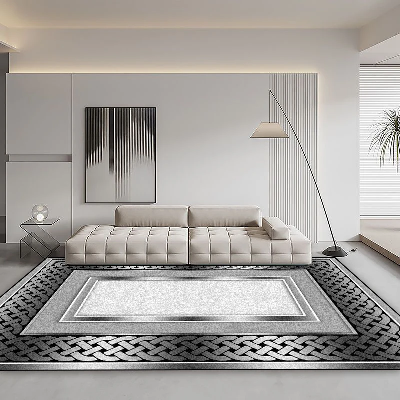Modern Home Grey Carpets Living Room Decoration Abstract Rugs Light Luxury Sofa Floor Mat Anti-slip Bedroom Cloakroom Lounge Rug 3