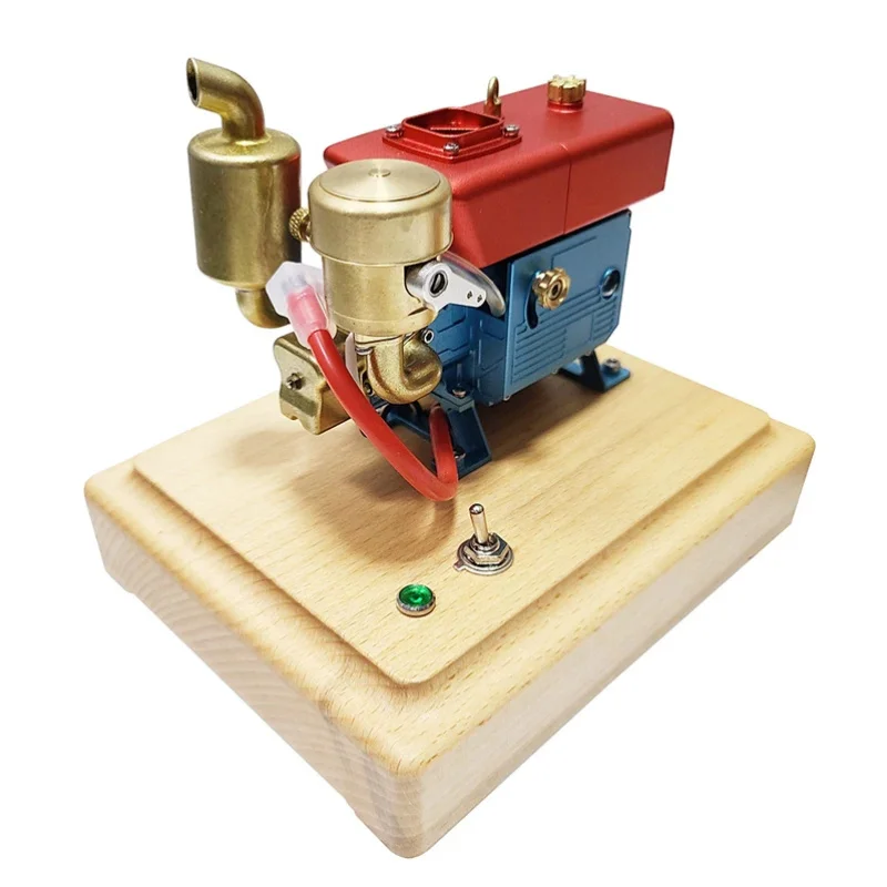 

2.2CC Brass Mini Steam Engine Model MUSA with CDI Igniter Base Single Cylinder Diesel Engine Model Experimental Toy