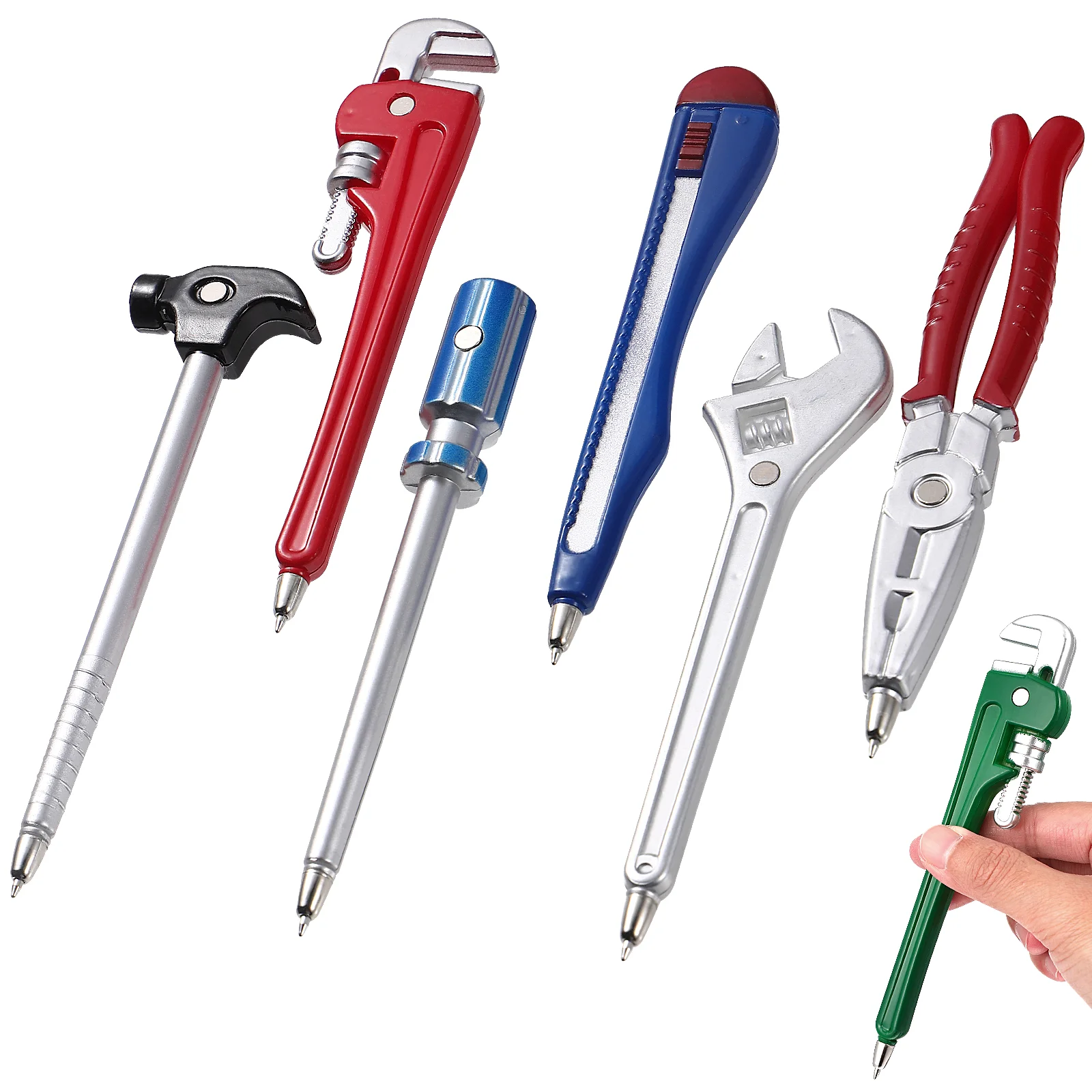

Nuobesty Black Ink Pens Set of 6 - Hardware Shaped Ball Point Pens Black with Knife, Spanner, Hammer, and Screwdriver (Random