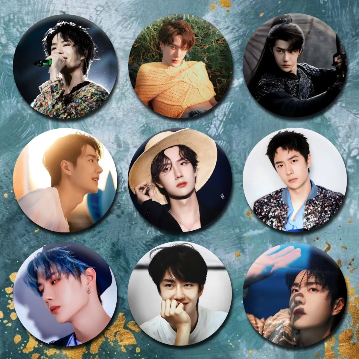 9PC/SET Xiao Zhan Wang Yibo Bo Jun Yi Xiao TV The Untamed Wei Wuxian Lan Wangji Badge Bang Brooch Bag Clothes Decor