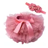 Baby Girls Tulle Tutu Bloomers Infant Newborn Diapers Cover 2pcs Short Skirts+Headband Set Girls Skirts Rainbow Baby Skirt 1