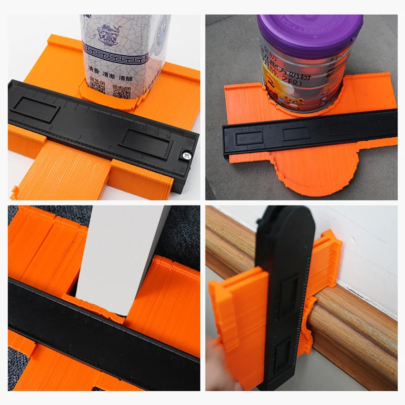 Multifunctional Profile Contour Gauge Woodworking Irregular Shaped Curvature Measuring Ruler Tile Floor Cutting Auxiliary Tool 6